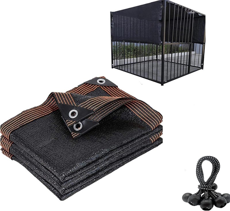 HomeABC Dog Kennel Shade Cover 95% Sunblock Shade Tarp Panel Net Mesh with Grommets for Outdoor Dog House Large Pet Crate Chicken Coop, 10ft x 10ft - Image 1